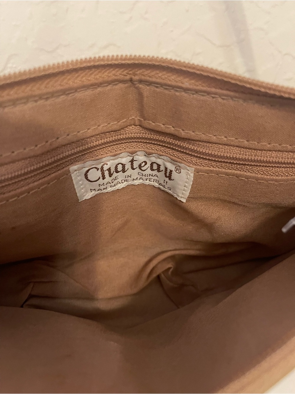 Vintage Chateau Y2K Tan Faux Leather Shoulder Bag